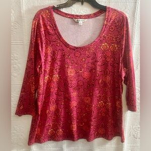 The Pioneer Woman Scoop Neck Floral Long Sleeve Top XL